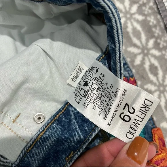 NEW Free People x Driftwood Embroidered Denim Maxi Skirt Size 29 - Picture 4 of 14